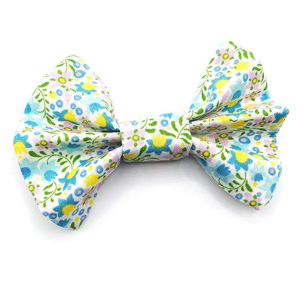 Cat Bow · For Collar · Blue Flowers