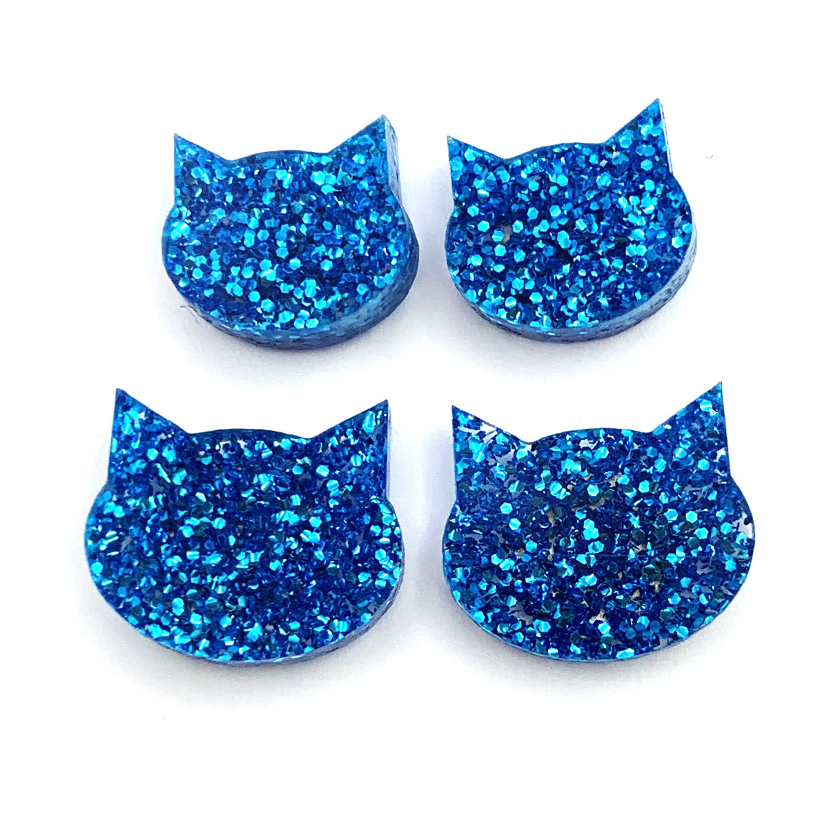 Cat Stud · Blue Glitter
