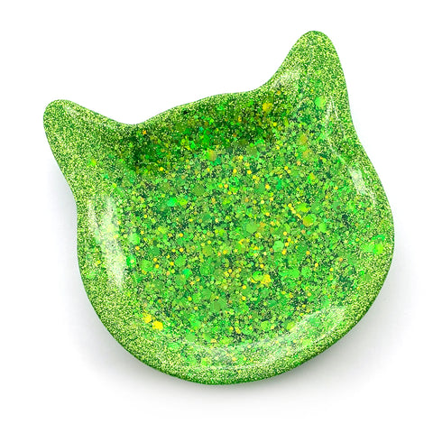 Kitty Trinket Dish · Green · 11