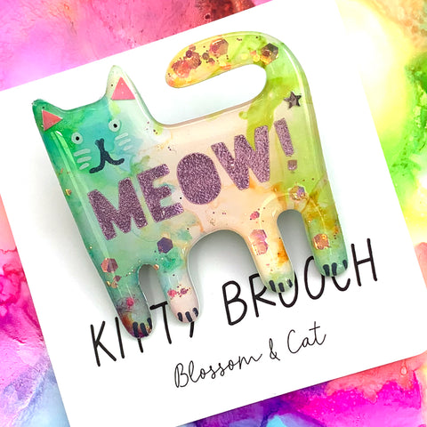 Kitty Brooch · Inky Resin · MEOW! · 11