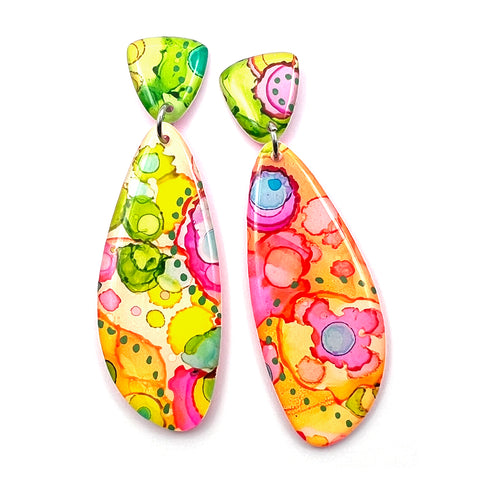 Ink + Resin Earring · Petal · 118