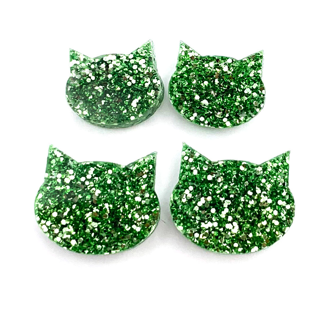 Cat Stud · Green Glitter