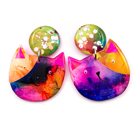 Ink + Resin Earring · Colour Kittens · 12