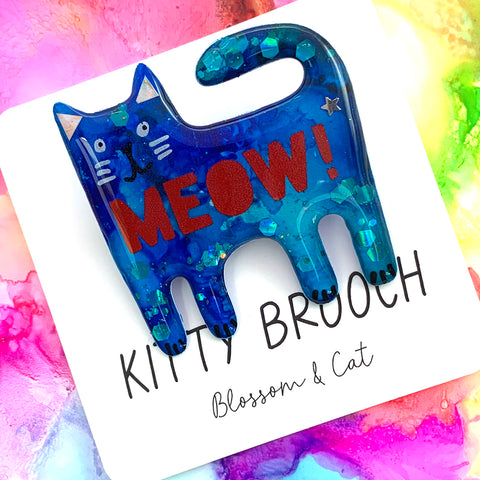 Kitty Brooch · Inky Resin · MEOW! · 12