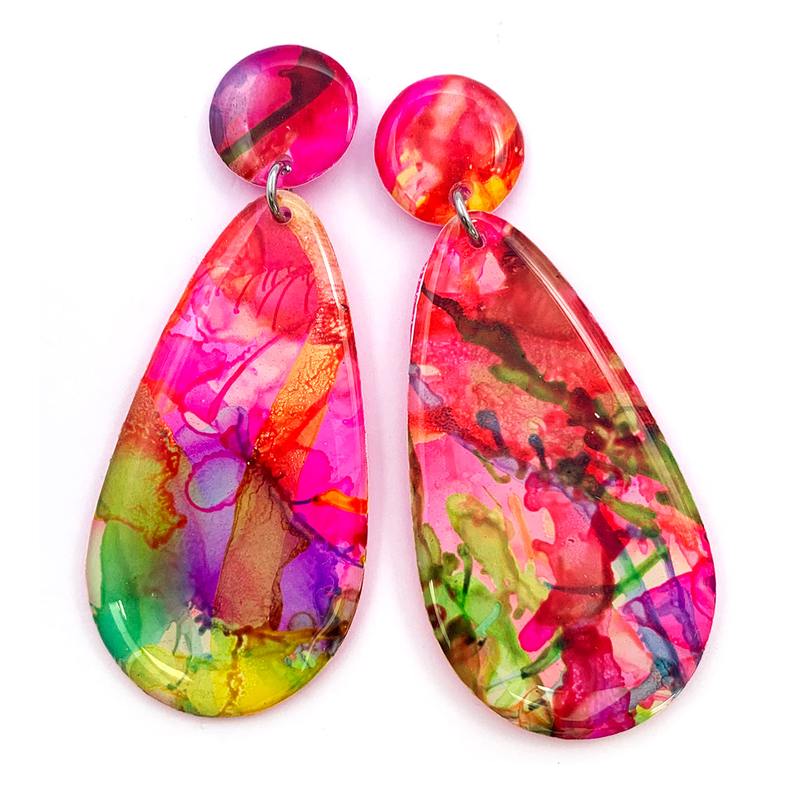 Ink + Resin Earring · Raindrop Long · 12