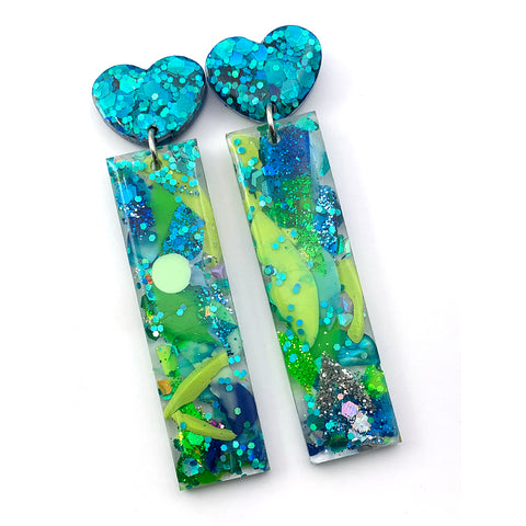 Resin Earring · Carnival · Heart · 25