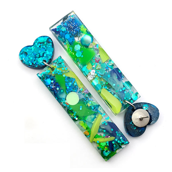 Resin Earring · Carnival · Heart · 25