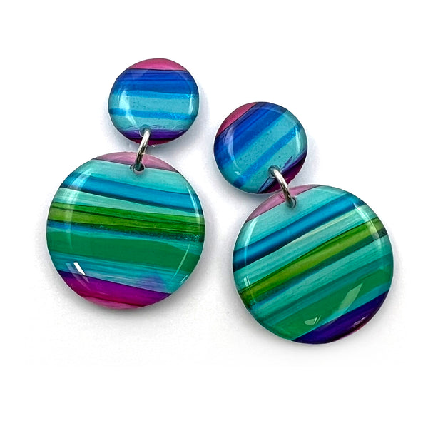 NOT QUITE PERFECT · Ink + Resin Earring · Moondrop · Seaside · 13 (read description)