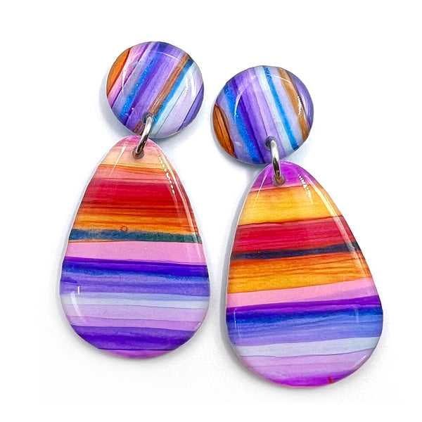 Ink + Resin Earring · Raindrop · Seaside · 13