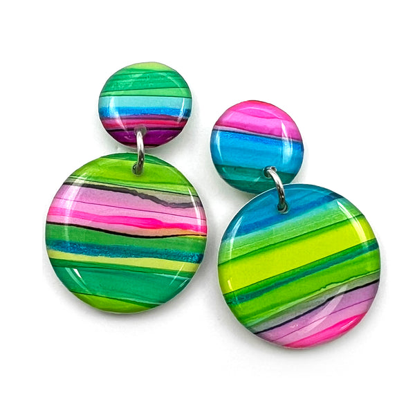 Ink + Resin Earring · Moondrop · Seaside · 14