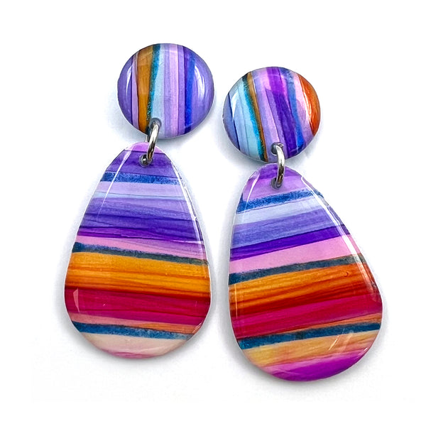 Ink + Resin Earring · Raindrop · Seaside · 15