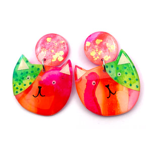 Ink + Resin Earring · Colour Kittens · 16