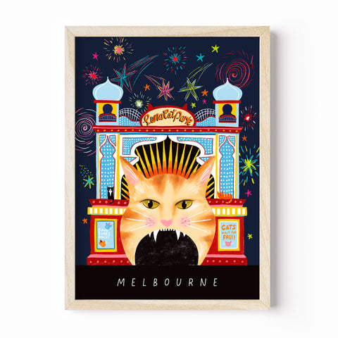 Art Print · Melbourne · Luna Cat Park