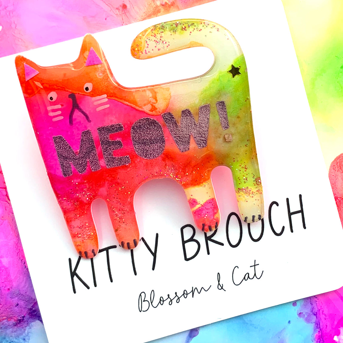 Kitty Brooch · Inky Resin · MEOW! · 18