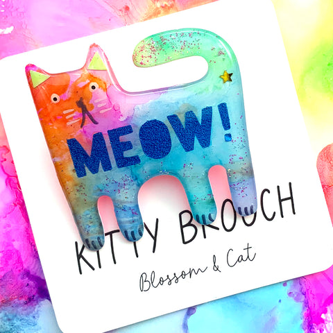 Kitty Brooch · Inky Resin · MEOW! · 19