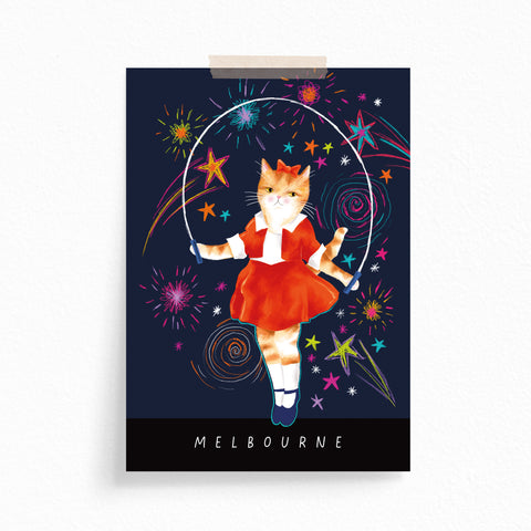 Greeting Card · Melbourne · Skipping Cat