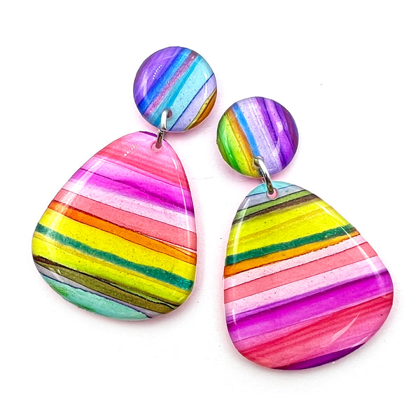 NOT QUITE PERFECT · Ink + Resin Earring · Raindrop Wide · Seaside · 20 (read description)