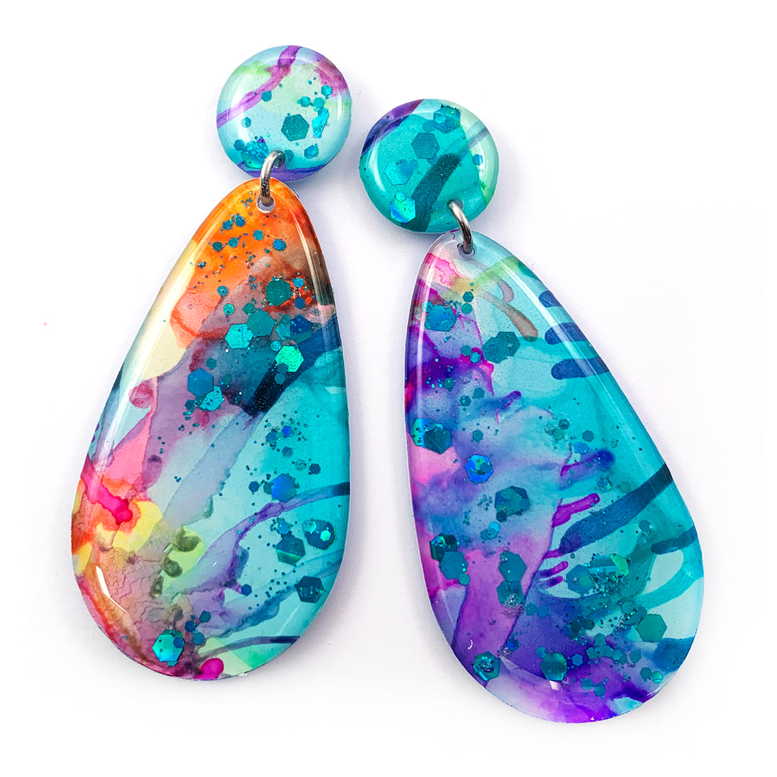 Ink + Resin Earring · Raindrop Long · 20