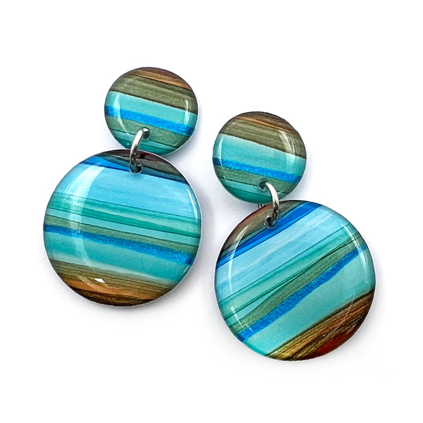 Ink + Resin Earring · Moondrop · Seaside · 21