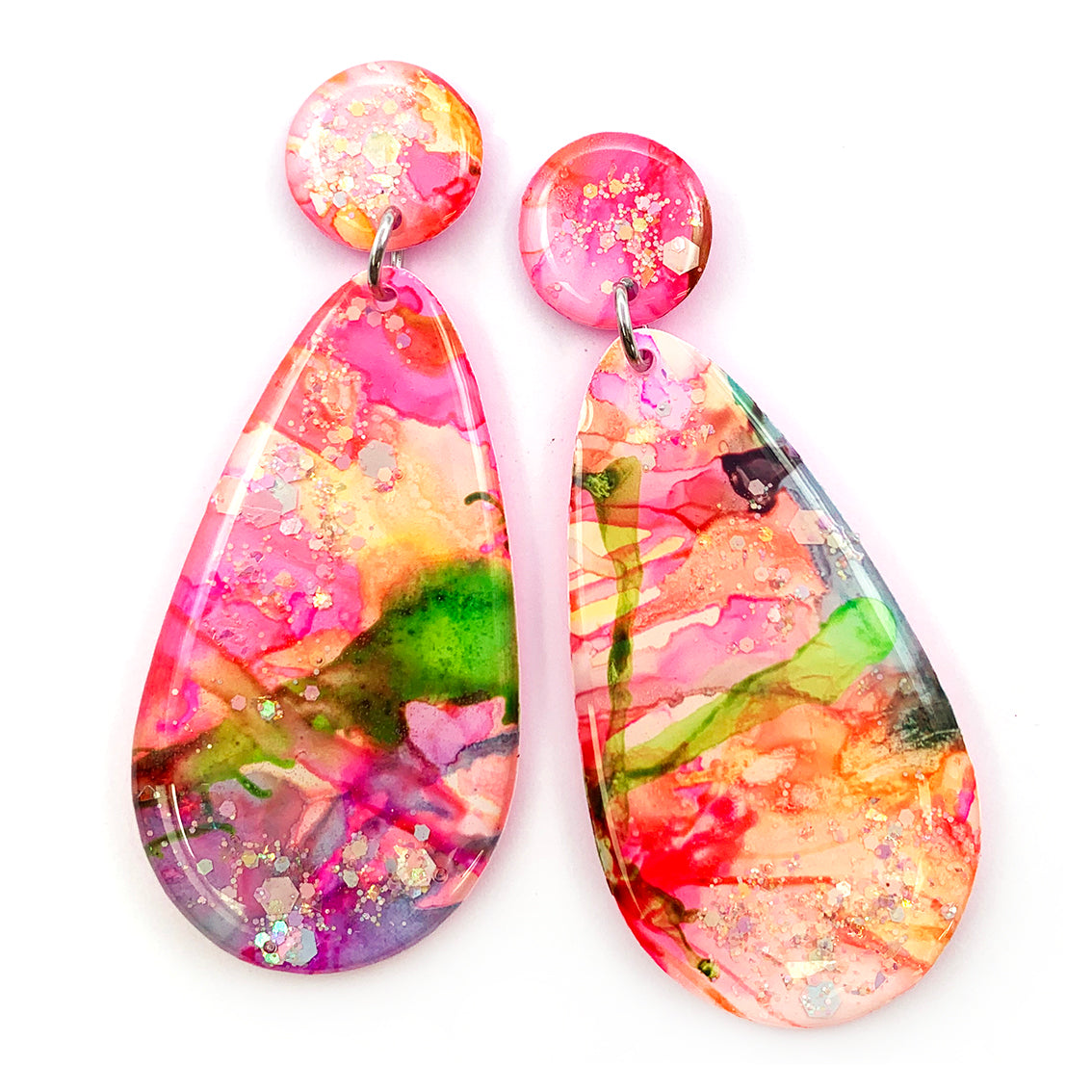 Ink + Resin Earring · Raindrop Long · 21