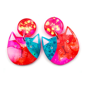 Ink + Resin Earring · Colour Kittens · 22
