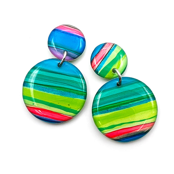 Ink + Resin Earring · Moondrop · Seaside · 22