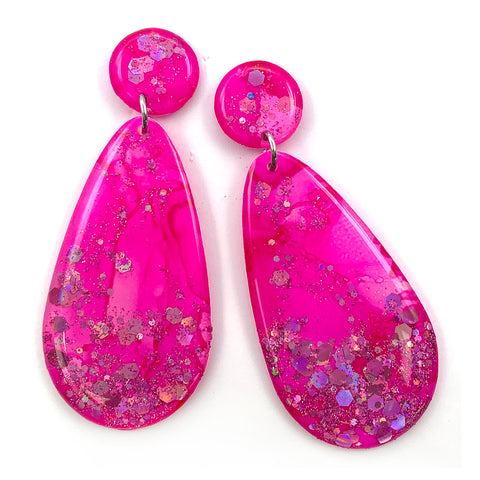 Ink + Resin Earring · Raindrop Long · 22