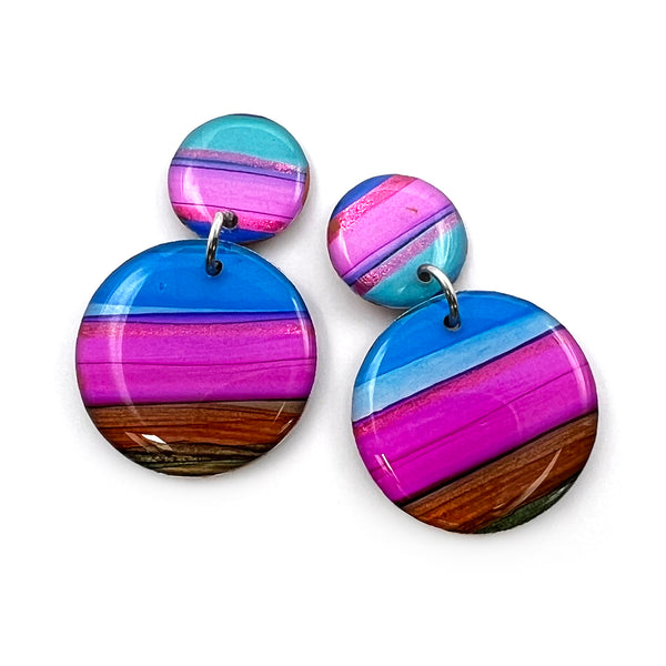 Ink + Resin Earring · Moondrop · Seaside · 23