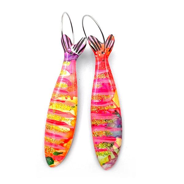 Ink + Resin Earring · Sardine · 24