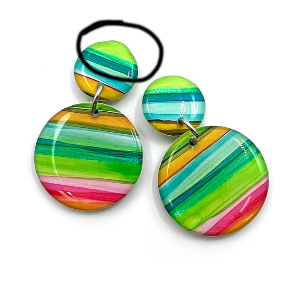 NOT QUITE PERFECT · Ink + Resin Earring · Moondrop · Seaside · 24 (read description)