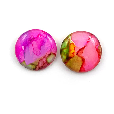 Ink + Resin Stud · Round · Medium · 15mm · 25