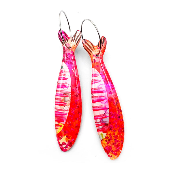 Ink + Resin Earring · Sardine · 25
