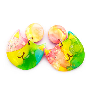 Ink + Resin Earring · Colour Kittens · 26