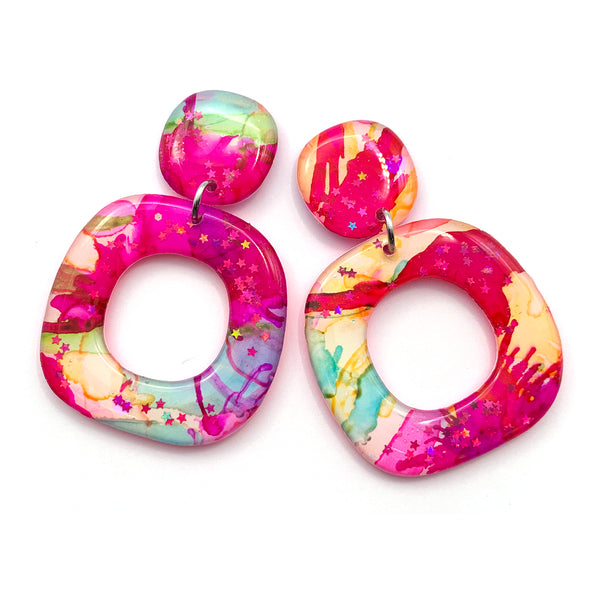 Ink + Resin Earring · Dolly · 27