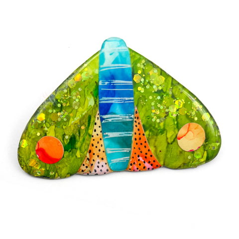 Moth Brooch · Inky Resin · 27