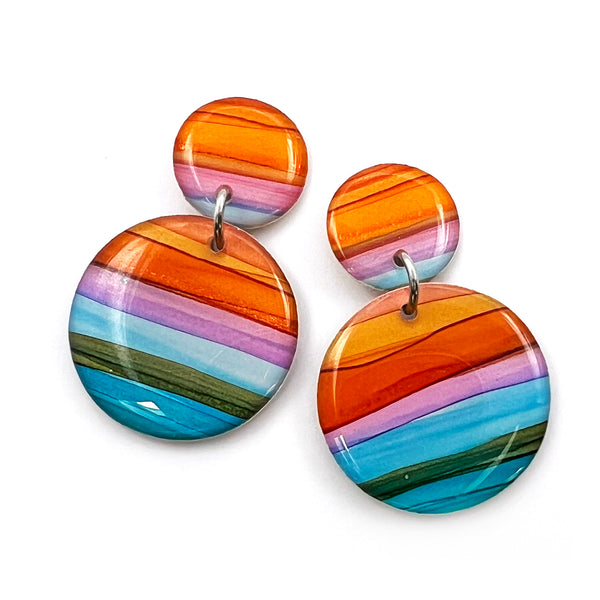 Ink + Resin Earring · Moondrop · Seaside · 30