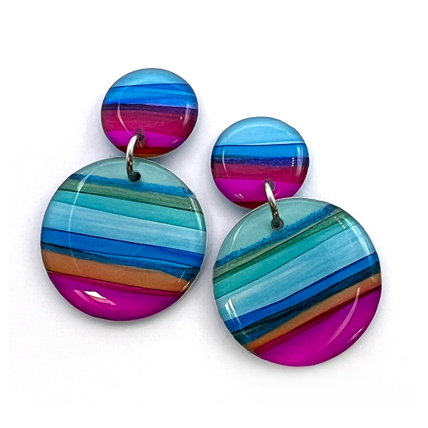 Ink + Resin Earring · Moondrop · Seaside · 32