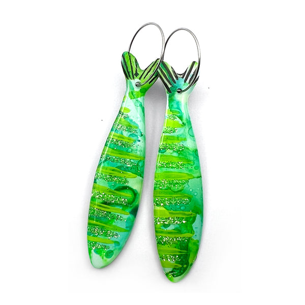 Ink + Resin Earring · Sardine · 33