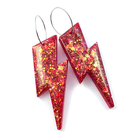 SECONDS · Resin Earring · Wam Bam · Red · 33 Read Description