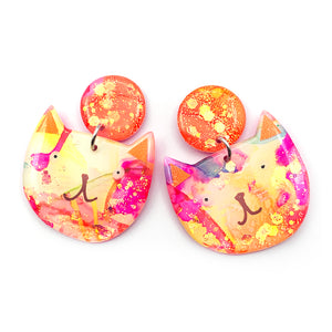 Ink + Resin Earring · Colour Kittens · 34