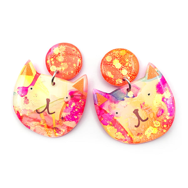 Ink + Resin Earring · Colour Kittens · 34