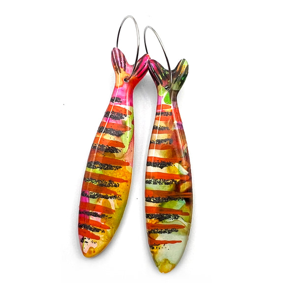 Ink + Resin Earring · Sardine · 35