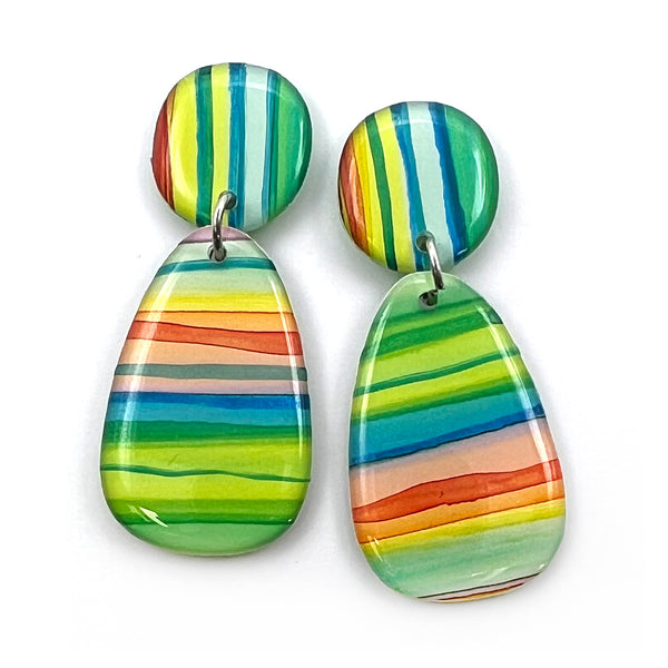 Ink + Resin Earring · Bonnie · Seaside · 38