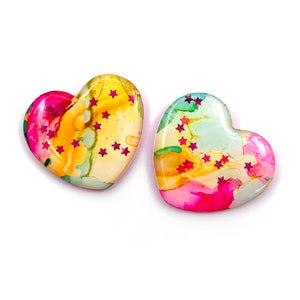 Ink + Resin Stud · i heart you · 38