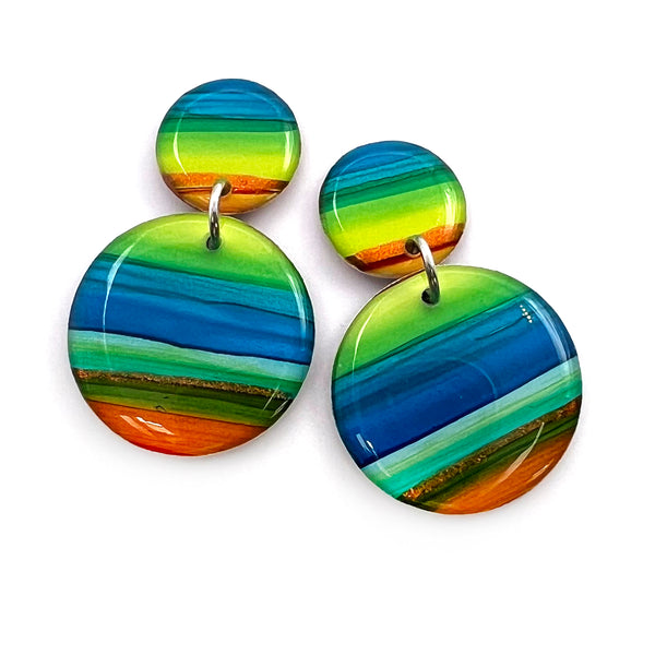 Ink + Resin Earring · Moondrop · Seaside · 38