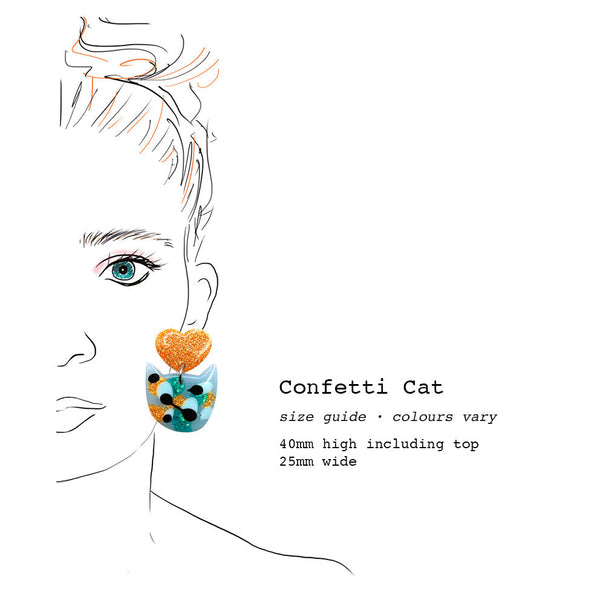 Resin Earring · Confetti Cat · 21