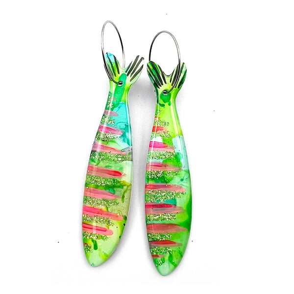 Ink + Resin Earring · Sardine · 39