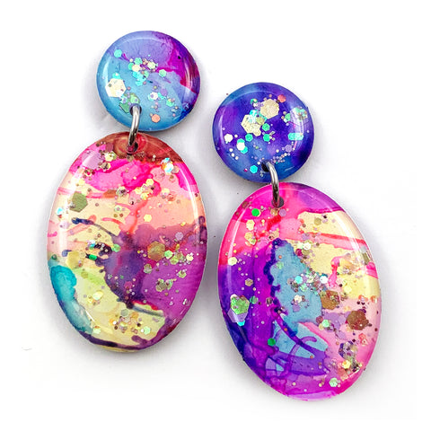 Ink + Resin Earring · Galaxy · 41