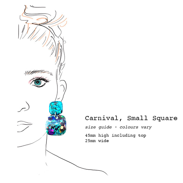 Resin Earring · Carnival · Square S · 12