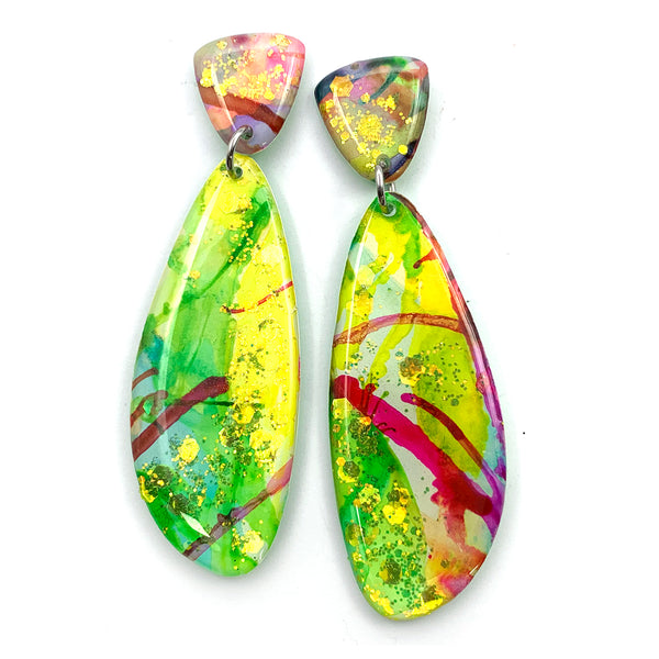 Ink + Resin Earring · Petal · 43